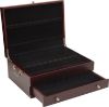 Picture of Wallace  Felt Lined Flatware Storage Chest With Drawer 15 Inch Dark Walnut