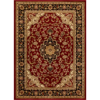 Picture of Medallion Kashan Red Traditional Rug Area 6'7x9'6.