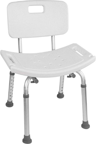 Picture of Vaunn Medical  Shower Chair Bath Seat With Padded Arms, Removable Back And Adjustable Legs, Bathtub Safety And Support