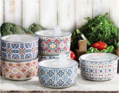 Picture of Signature Housewares 6-piece Stoneware Storage Bowls With Lids