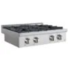 Picture of ANCONA Commercial Style 30 in. Slide-In Gas Cooktop in Stainless Steel with 4 Burners
