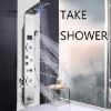 Picture of  Shower Panel Tower System , Stainless Steel Shower Tower with Multi-Functions, Waterfall Showerhead, Massage Shower Jets, Rain Shower System