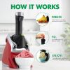 Picture of Yonanas  Deluxe Vegan, Dairy-Free Frozen Fruit Soft Serve Maker, Includes 75 Recipes, 200 W, Red.