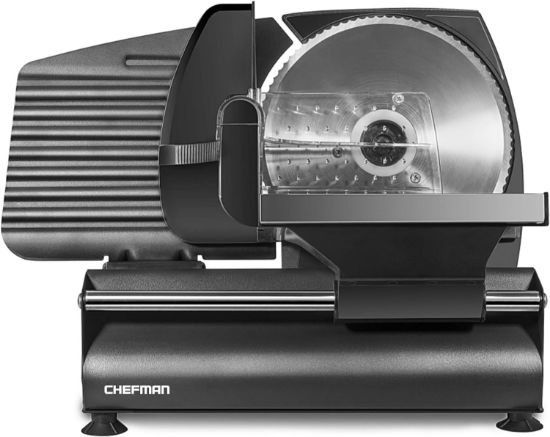 Picture of Chefman Die-Cast Electric Meat & Deli Slicer, A Powerful Machine with Adjustable Slice Thickness, Stainless Steel Blades & Safe Non-Slip Feet To Easily Cut Ham, Cheese, Bread, Fruit & Veggies At Home