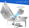 Picture of ALPHA LIVING 70012-Gray 2 Pack 8QT Chafing Dish High Grade Stainless Steel Chafer Complete Set, 8 Qt, Alpine Gray Handle