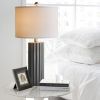 Picture of Oneach 25'' Farmhouse Ceramic Table Lamp Set of 2 for Bedroom Living Room ‎Grey body white shade (Large ).