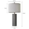 Picture of Oneach 25'' Farmhouse Ceramic Table Lamp Set of 2 for Bedroom Living Room ‎Grey body white shade (Large ).