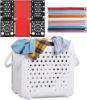 Picture of 46L Collapsible Plastic Laundry Basket, Include Clothes Folding Board&Clothes White 