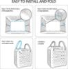 Picture of 46L Collapsible Plastic Laundry Basket, Include Clothes Folding Board&Clothes White 