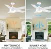 Picture of POCHFAN 44 inch White Ceiling Fan with Lights and Remote Control, Dimmable LED Ceiling Fans with Lights,3-Color, Quiet Reversible Motor, Wood Blades Modern Ceiling Fan for Bedroom, Living Room