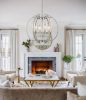 Picture of Globe Chandelier Brushed Nickel, 24" Modern Farmhouse Chandeliers 