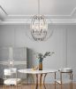 Picture of Globe Chandelier Brushed Nickel, 24" Modern Farmhouse Chandeliers 