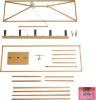 Picture of 5-Light Gold Modern Linear Chandeliers, 30” Large Metal Rectangle Light Fixture