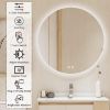Picture of BuLife 24 Inch Round LED Bathroom Mirror Backlit Anti-Fog 3 Colors Light Dimmable Wall Mounted Lighted Bathroom Vanity Mirror Smart Makeup Mirror with Touch Switch