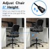 Picture of Primy Drafting Chair Tall Office Chair with Flip-up Armrests Executive Ergonomic Computer Standing Desk Chair with Lumbar Support and Adjustable Footrest Ring (Black)