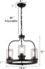 Picture of Anmire Industrial Pendant Lighting with Seeded Glass Lampshades, 3-Light