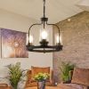 Picture of Anmire Industrial Pendant Lighting with Seeded Glass Lampshades, 3-Light