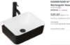 Picture of K2099B KGAR 16'' White And Black Ceramic Rectangular Vessel Bathroom Sink with Faucet