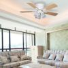 Picture of Harbor Breeze Centreville 42-in White LED Indoor Flush Mount Ceiling Fan with Light (5-Blade)