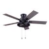 Picture of Harbor Breeze Salem 52-in Matte Black LED Indoor/Outdoor Flush Mount Ceiling Fan with Light (5-Blade)