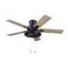 Picture of Harbor Breeze Salem 52-in Matte Black LED Indoor/Outdoor Flush Mount Ceiling Fan with Light (5-Blade)