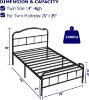 Picture of FDLOGW Twin Size Bed Frame with Headboard and Footboard, 14 Inch High, No Box Spring Needed Heavy Duty Metal Platform Bedframe, Noise Free