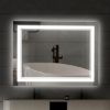 Picture of 24" x 40" LED Bathroom Mirror Wall-Mounted Vanity Anti-Fog Mirror Dimmable Adjustable Front Light LED Makeup Mirror Vertical/Horizontal