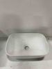 Picture of Bathroom Small Vessel Sink Above Counter White Porcelain Ceramic Sink Bowl Small Vanity