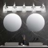 Picture of Yaohong Modern Bathroom Lighting Fixtures Chrome Finish, 5-Light Vanity Lights Classic Style Wall Sconce with Clear Glass Shade for Hallway Entryway Kitchen Bedroom