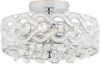 Picture of RIVER OF GOODS Glam Ceiling Light Fixture - Semi-Flush Mount, Braided Nickel, Crystal Accents - Light for Living Room, Hallway, Entryway -Transitional Style - 11.5" x 11.5" x 6"