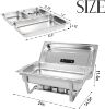 Picture of Restlrious Chafing Dish Buffet Set 4-Pack Stainless Steel 8 QT Foldable Rectangular Chafers and Buffet Warmer Sets w/Full & Half Size Food Pan, Water Pan, Fuel Holder for Event Catering Banquet