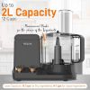 Picture of NutriChef Multipurpose & Ultra Quiet Powerful Motor, Includes 6 Attachment Blades 12 Cup Multifunction Food Processor, Up to 2L Capacity