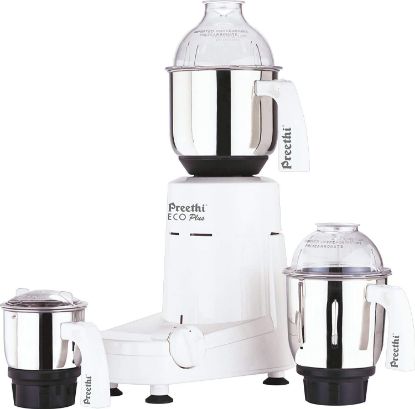 Picture of Preethi Eco Plus Mixer Grinder 110 Volts - Free Service Kit Included (3 Jar with Extra 1.75L Jar)