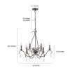 Picture of Farmhouse 6-Light Crystal Chandelier French Country Pendant Lighting for Dining Room - D28"xH25.5"