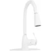 Picture of Project Source Tucker White Single Handle Pull-down Kitchen Faucet with Deck Plate