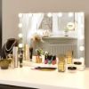 Picture of LilyHome Vanity/Makeup Mirror with Lights,10X Magnification,Large Hollywood Lighted Vanity Mirror with 15 Dimmable LED Bulbs,3 Color Modes,Touch Control for Bedroom,Tabletop or Wall-Mounted