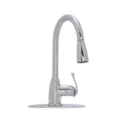 Picture of Project Source Tucker Chrome Single Handle Pull-down Kitchen Faucet with Deck Plate