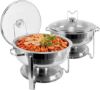 Picture of  Chafing Dish Buffet Set 2 Packs, 4 QT Round Chafing Dishes with Glass Lid & Lid Holder, Stainless Steel Food Warmers for Parties Buffet Wedding Catering Event Dinner