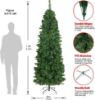 Picture of YuleYard 7.5ft Pencil Christmas Tree, Slim Artificial Spruce Tree for Small Spaces