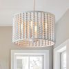 Picture of tewei Wood Beaded Chandelier Boho Farmhouse Light Fixture