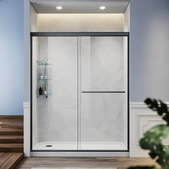 Picture of SUNNY SHOWER 48 in. W x 72 in. H Double Sliding Shower Doors