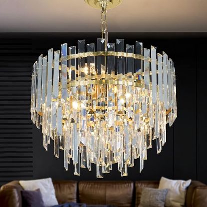 Picture of Aheylity Crystal Chandelier Lighting Modern Gold Chandeliers Pendant Ceiling Lights