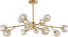 Picture of NOXARTE 12-Light Gold Sputnik Chandeliers with Globe Crystals