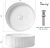 Picture of Davivy 14'' Round Vessel Sink with Pop Up Drain,Bathroom Vessel Sink,Bathroom Sinks Above Counter