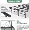 Picture of PayLessHere 16 Inch Metal Bed Frame Folding Bed Frame Heavy Duty Steel Slat Platform Bed Frame Mattress Foundation Box Spring Replacement Noise-Free Easy Assembly,Black Queen