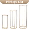Picture of Sziqiqi Gold Metal Flower Stand for Wedding Table - Floor Vase Stands for Road Leads Tall Column Tabletop Centerpiece for Party