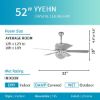 Picture of YYEHON Crystal Ceiling Fan with Lights, 52” Modern Chandelier Fan with Remote Control, Silver