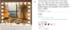 Picture of Vosuja Hollywood Vanity Mirror with Lights, 32" x 24" Make up Mirror with 18 Dimmable Bulbs and 10X Magnification, 3 Colors Modes, Digital Display and Adjustable Time, USB Port, Type-C, White