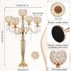 Picture of Tessco 4 Pcs 5 Arm Crystal Candelabra Centerpieces for Tables 29.5 Inch Gold Candle Holders for Table Centerpiece Tall Crystal Candle Holders for Wedding Party Christmas Assemble by Yourself