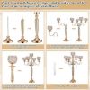 Picture of Tessco 4 Pcs 5 Arm Crystal Candelabra Centerpieces for Tables 29.5 Inch Gold Candle Holders for Table Centerpiece Tall Crystal Candle Holders for Wedding Party Christmas Assemble by Yourself